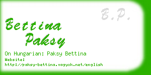 bettina paksy business card